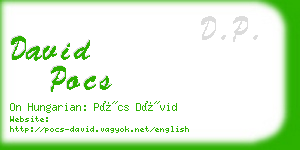 david pocs business card